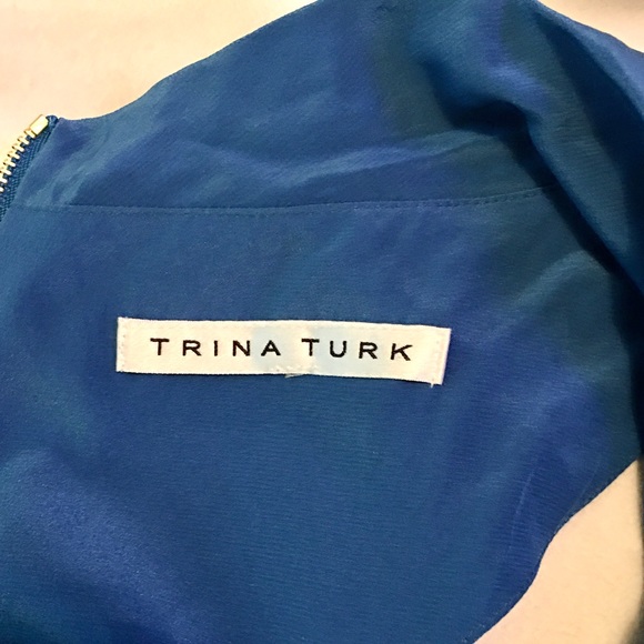 Trina Turk Blue 100% Silk Blouse - Picture 16 of 16